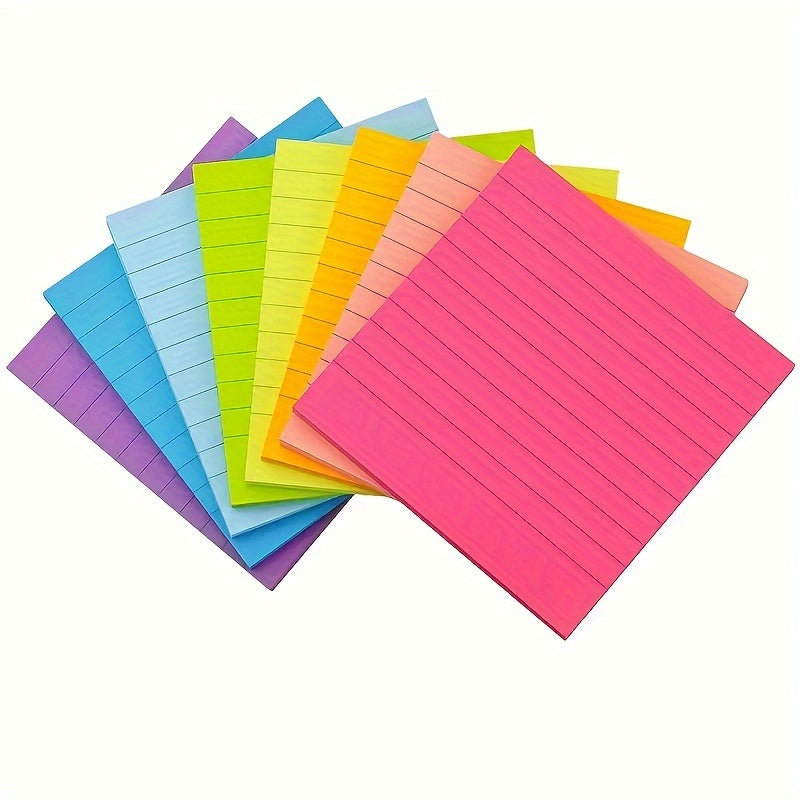 8pcs 400sheets Fluorescent Sticky Notes Student Memo Strips N Times Sticky Notes