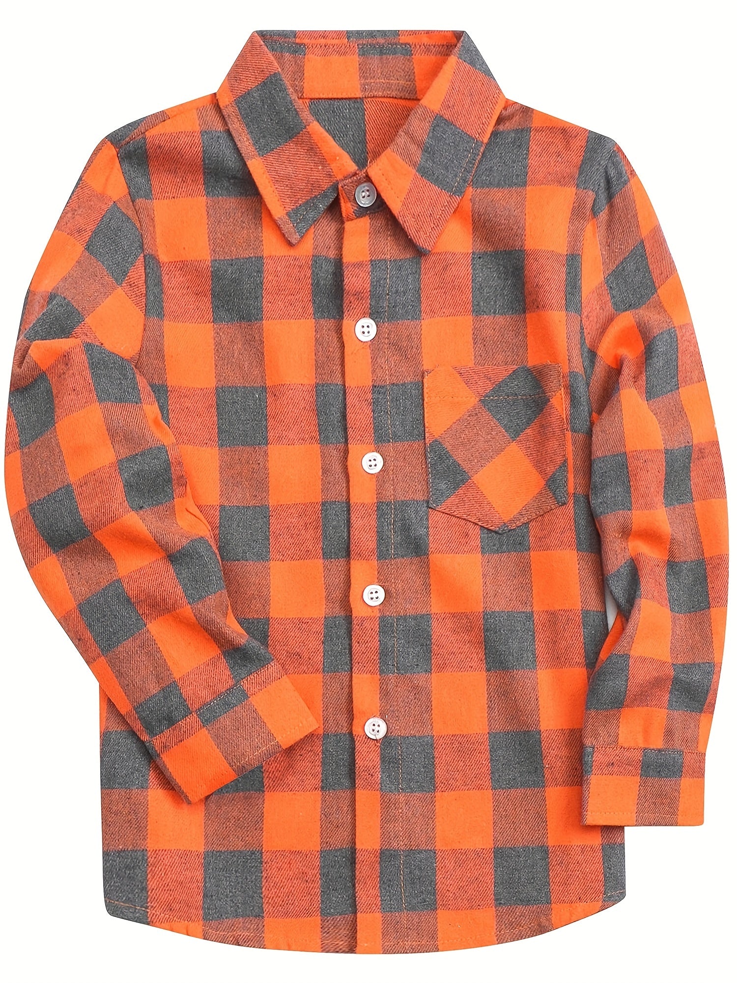 Plaid Print Men's Casual Long Sleeve Shirt with Chest Pocket