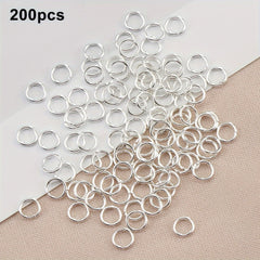 200pcs Jump Rings Split Rings Pendant Connectors for DIY Jewelry Making
