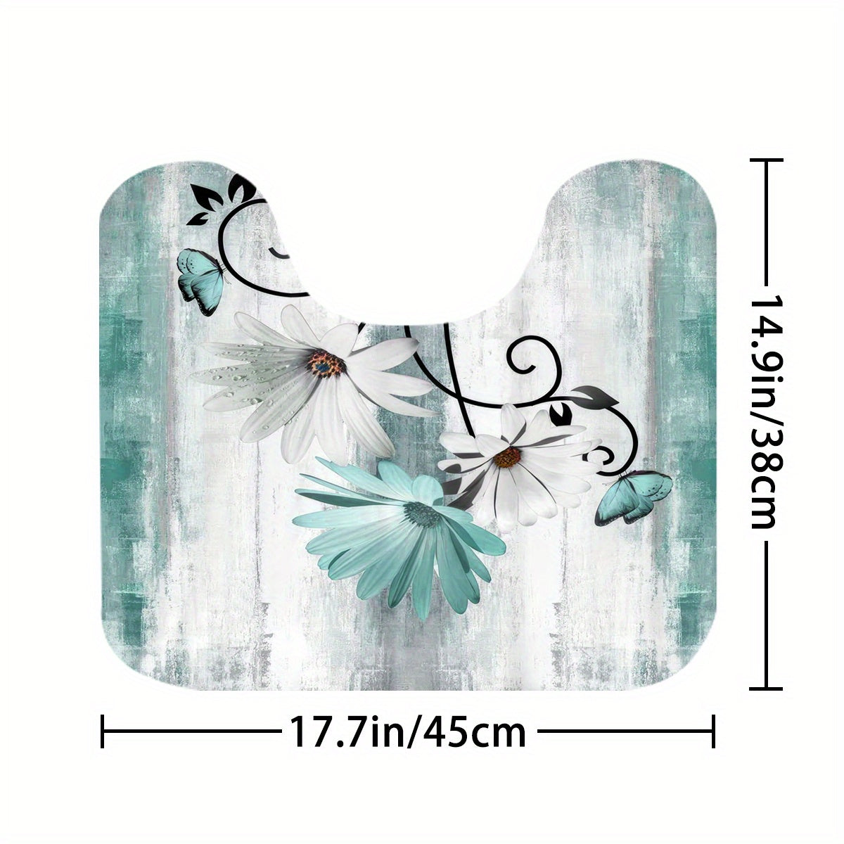 Butterfly Flower Shower Curtain Set