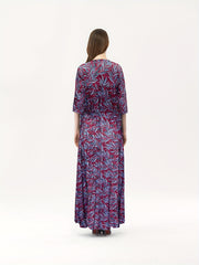  Tropical Print Boho Kaftan Maxi Dress