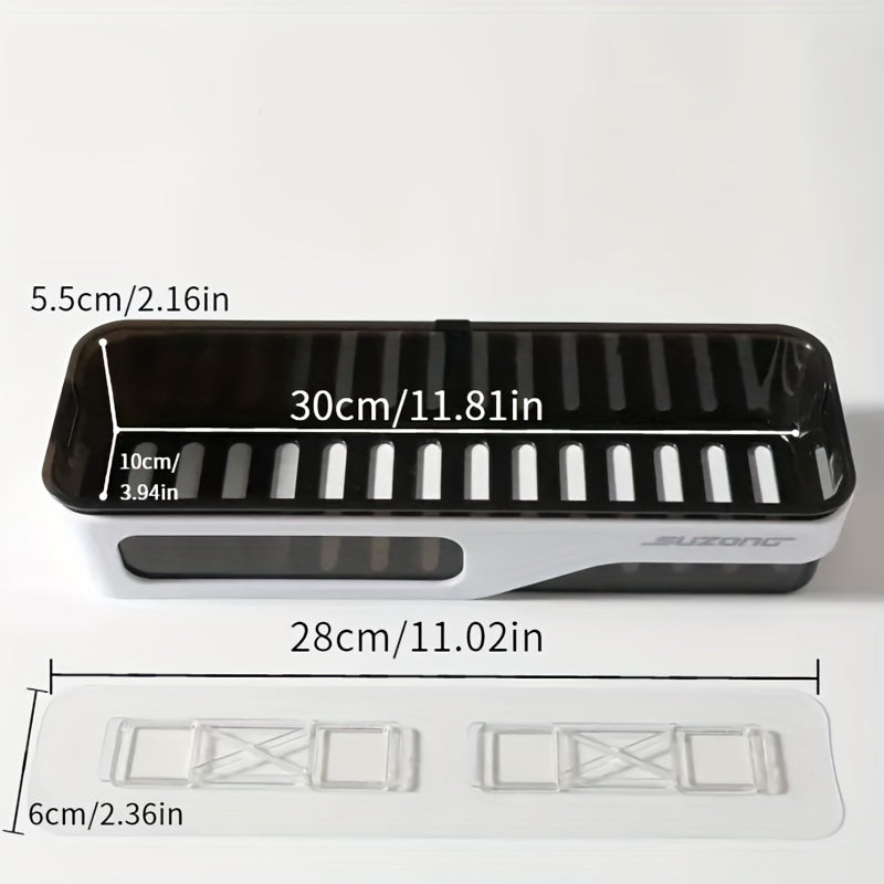 Wall Mounted Bathroom Storage Rack Plastic Bathroom Toiletries Shelf