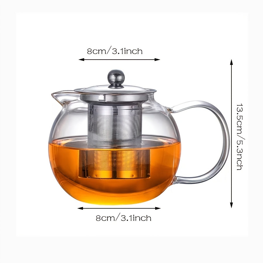 Heat Resistant Glass Teapot with Stainless Steel Filter for Kung Fu Tea
