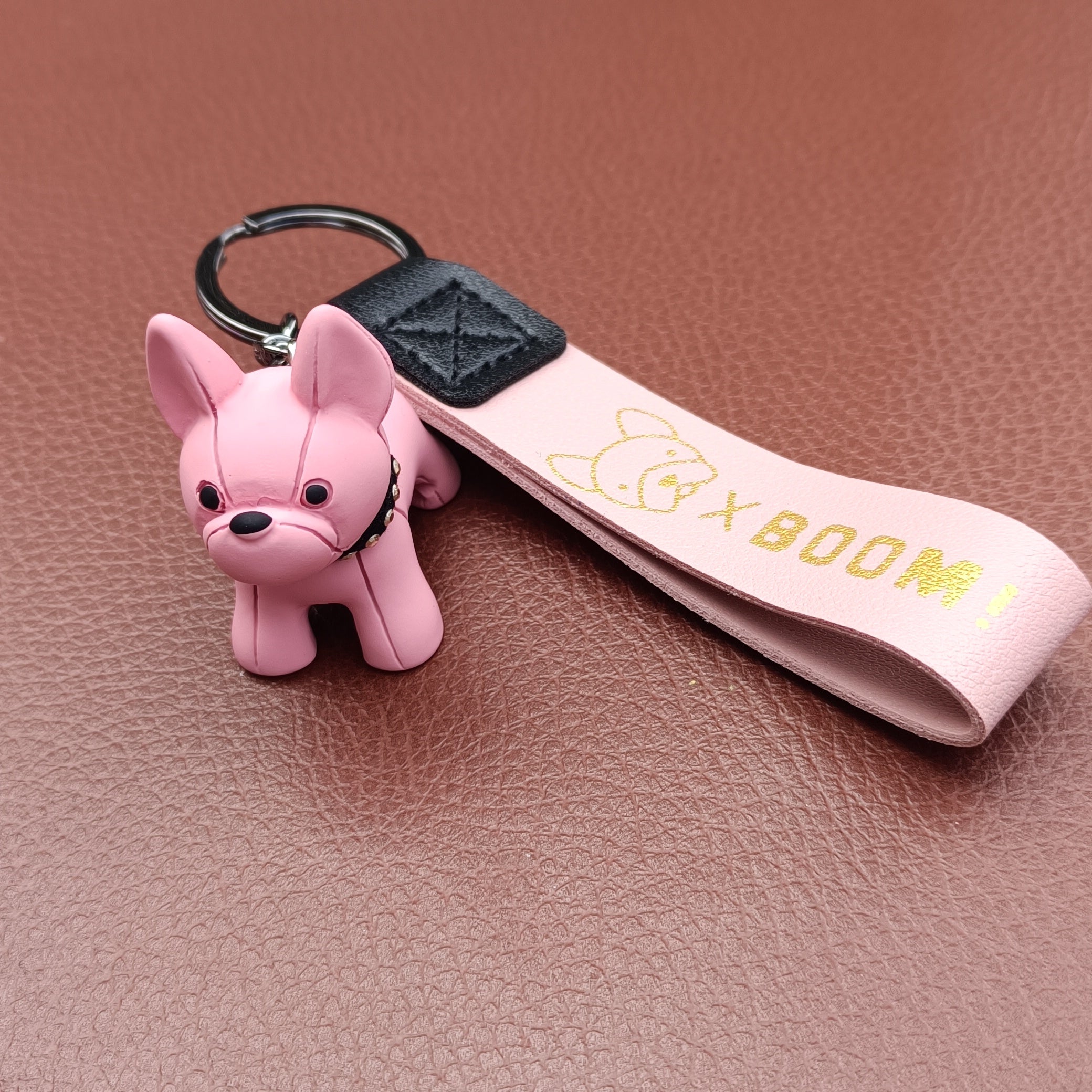 Cute French Bulldog Keychain PVC Cartoon Style