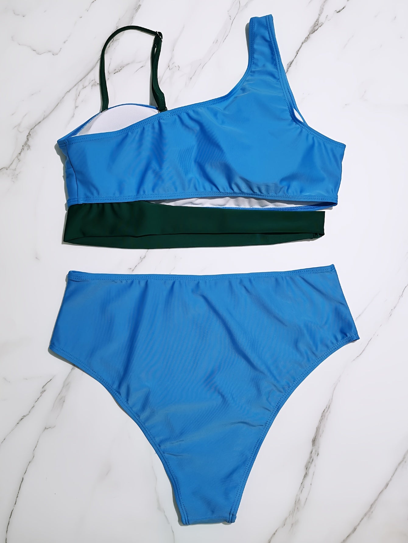  Colorblock Cut Out Bikini Set, Bra & Panty Swimsuit 2 Piece