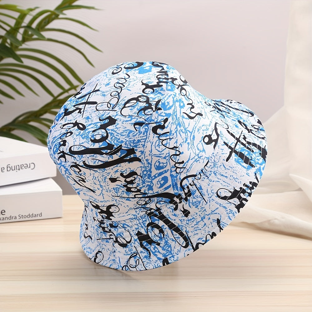 Men's Shark Print Fisherman Hat Sunshade Bucket Hat