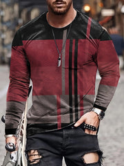 Men's Long Sleeve Novelty T-shirt for Spring/Autumn