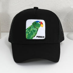 Parrot Patch Baseball Cap Mesh Trucker Hat Adjustable Sunshade Dad Hat