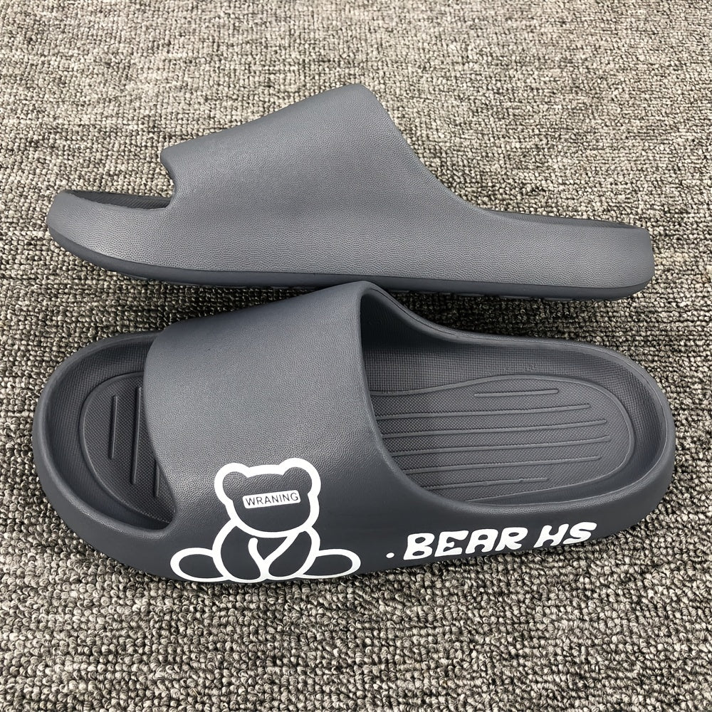 Men's Cartoon Bear Cloud Slides Pillow Slippers Lightweight Shoes