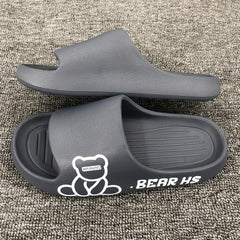 Men's Cartoon Bear Cloud Slides Pillow Slippers Lightweight Shoes