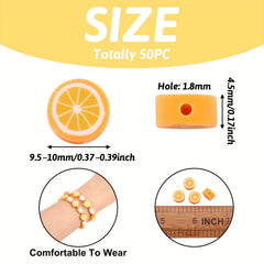 50pcs Orange Polymer Clay Slice Beads DIY Jewelry Accessories