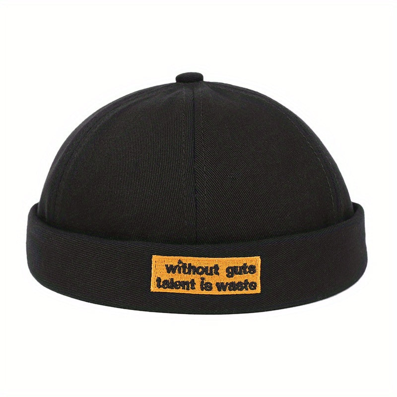 Letter Embroidery Patch Beanie Sailor Cap Brimless Hat
