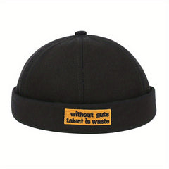 Letter Embroidery Patch Beanie Sailor Cap Brimless Hat