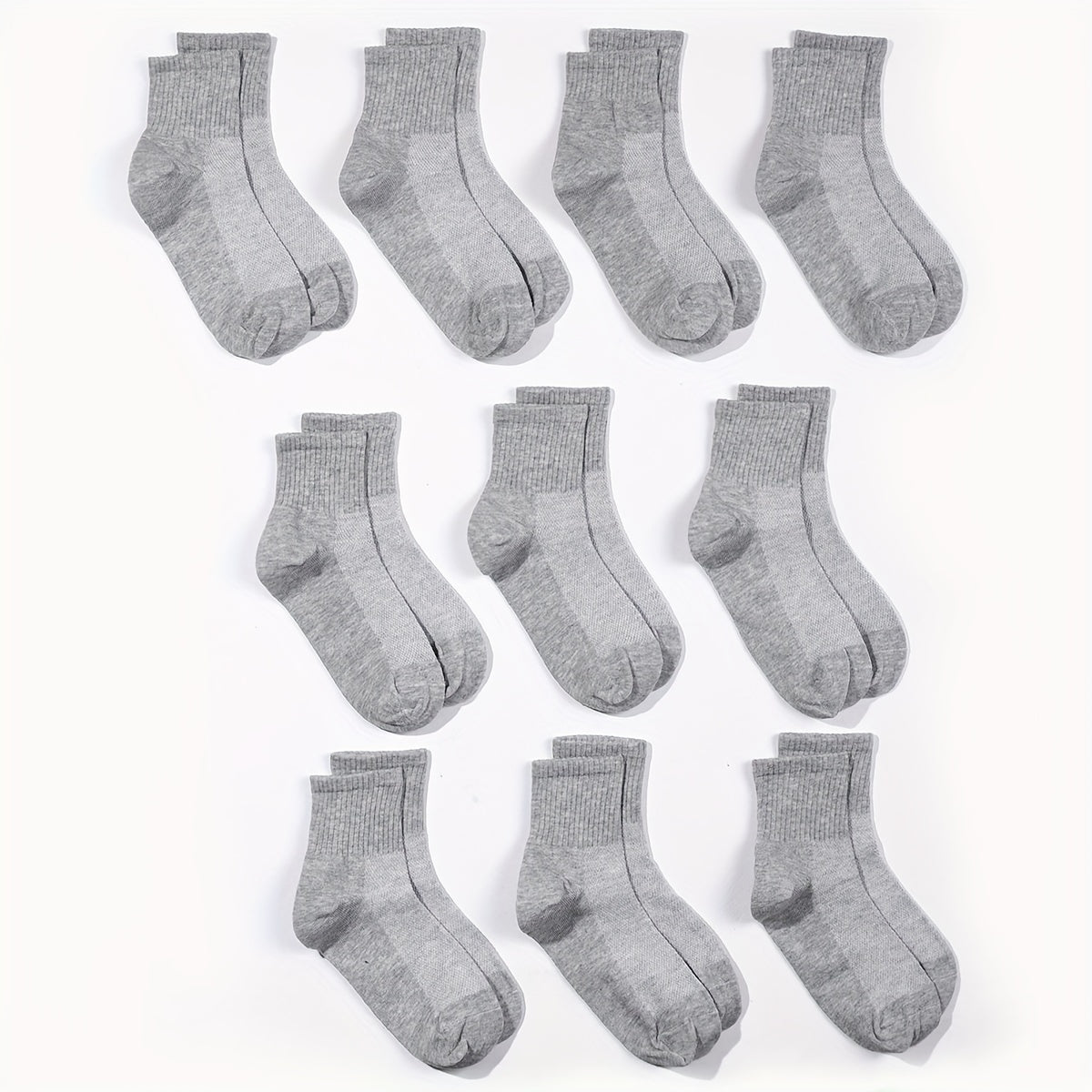 10 Pairs Kids Crew Socks Soft Breathable Children's Socks