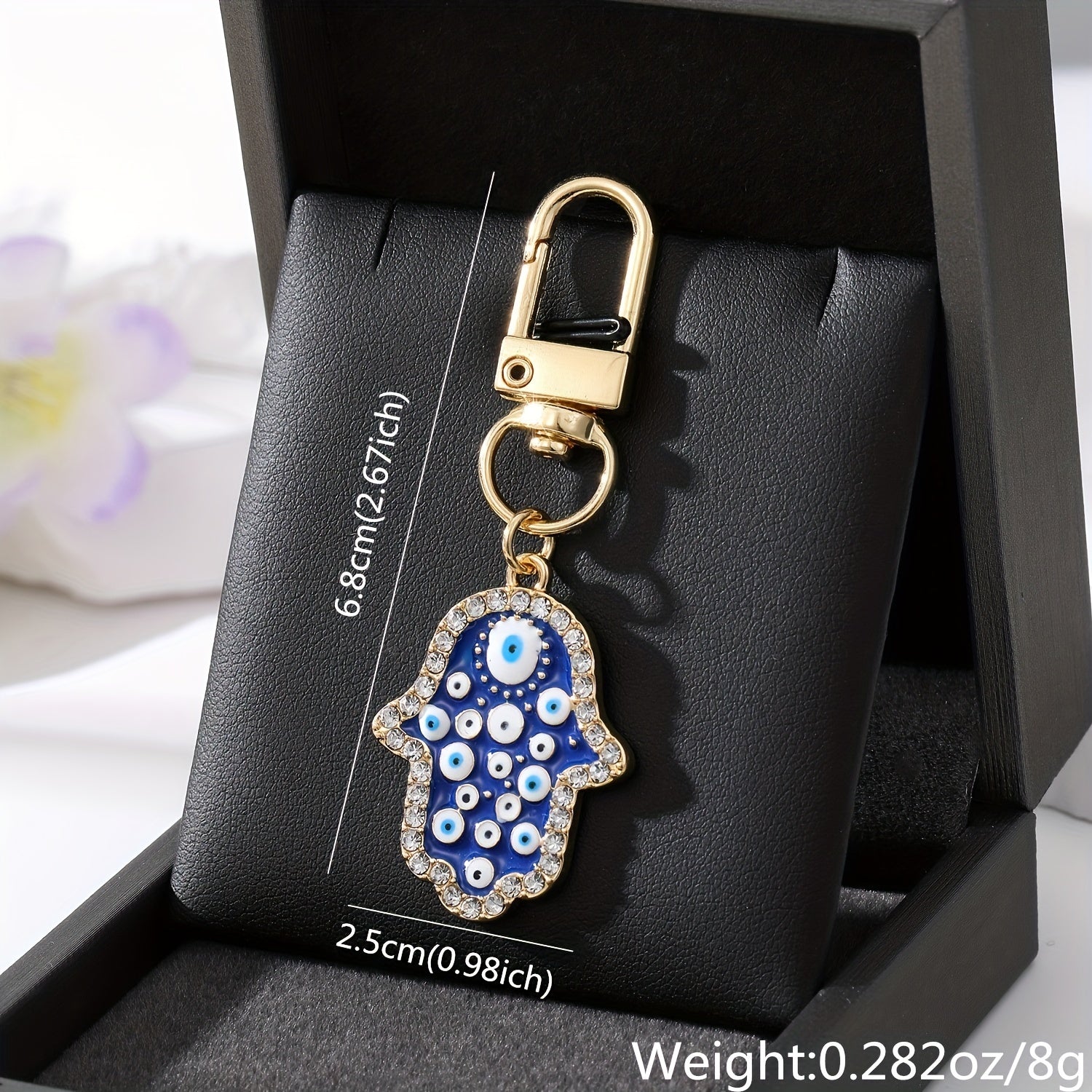 Zircon Evil Eye Keychain Fatima Bag Car Key Accessories