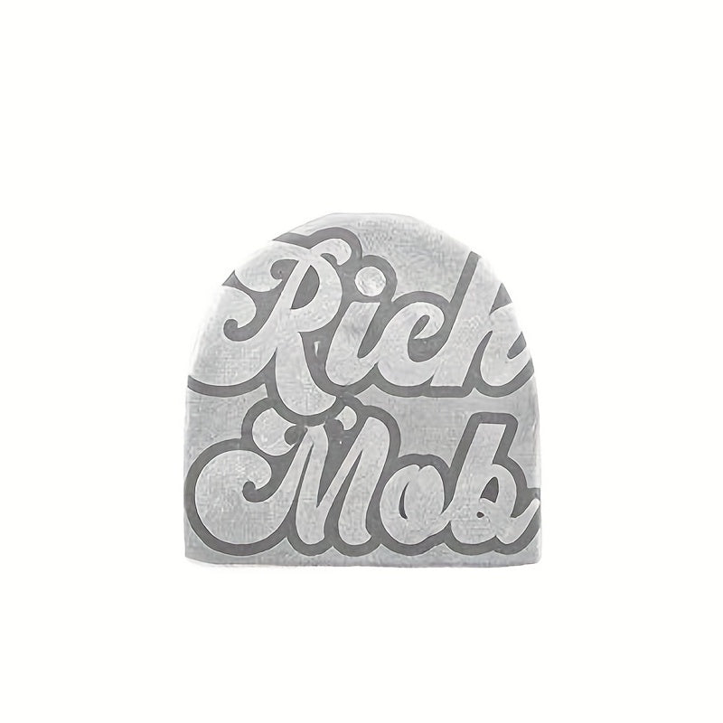 Letter Rich Jacquard Y2K Beanie Candy Hip Hop Knit Hat Warm