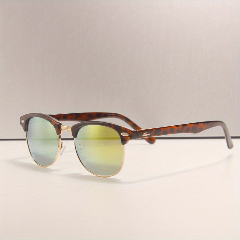 Round Frame Sunglasses Gradient Lens Rivet Decor Glasses UV400