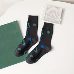 3 Pairs Colorblock Crew Socks Women's Stockings