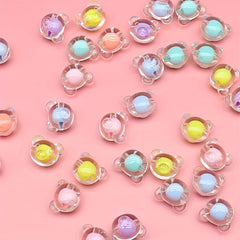 10pcs 20mm Acrylic Bear Head Beads Straight Hole Colored Medium Beads