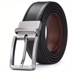 Men's Leather Belt Pin Buckle Casual Double-sided Black/Brown