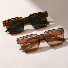 Leopard Rectangle Sunglasses Retro Style for Women