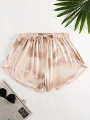  Casual Shorts Women's Plus Ribbed Drawstring Stretch Shorts