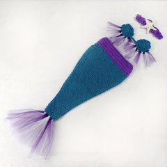 3pcs Baby Purple Mermaid Photo Dress Woolen Woven Costume