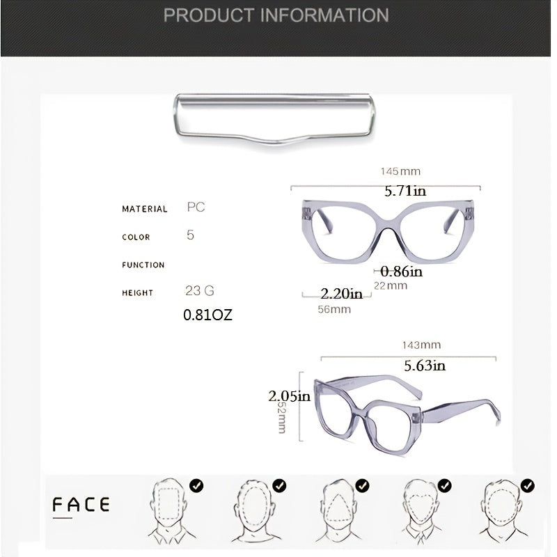 Transparent Oversize Frame Light Blocking Glasses