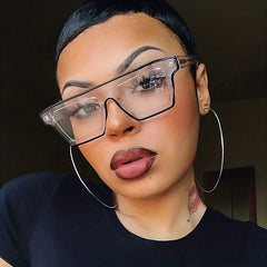 Y2K Clear Lens Glasses TR90 Square Spectacles Frame For Women Men