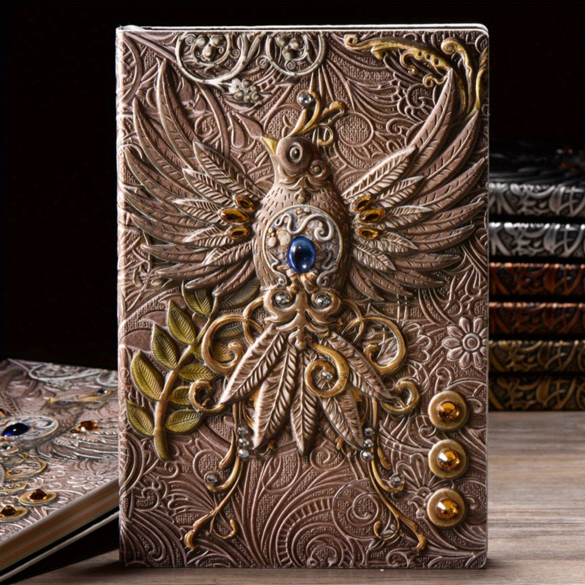 A5 Embossed Divine Bird 3D Notepad Retro