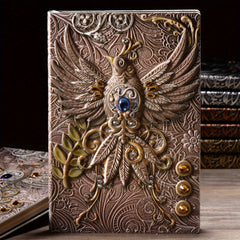A5 Embossed Divine Bird 3D Notepad Retro