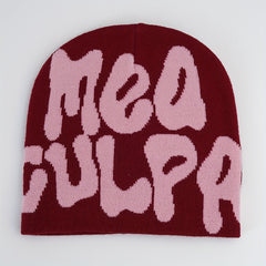 Y2K Knitted Beanie Cap Elastic Foldable Warm Skull Hat