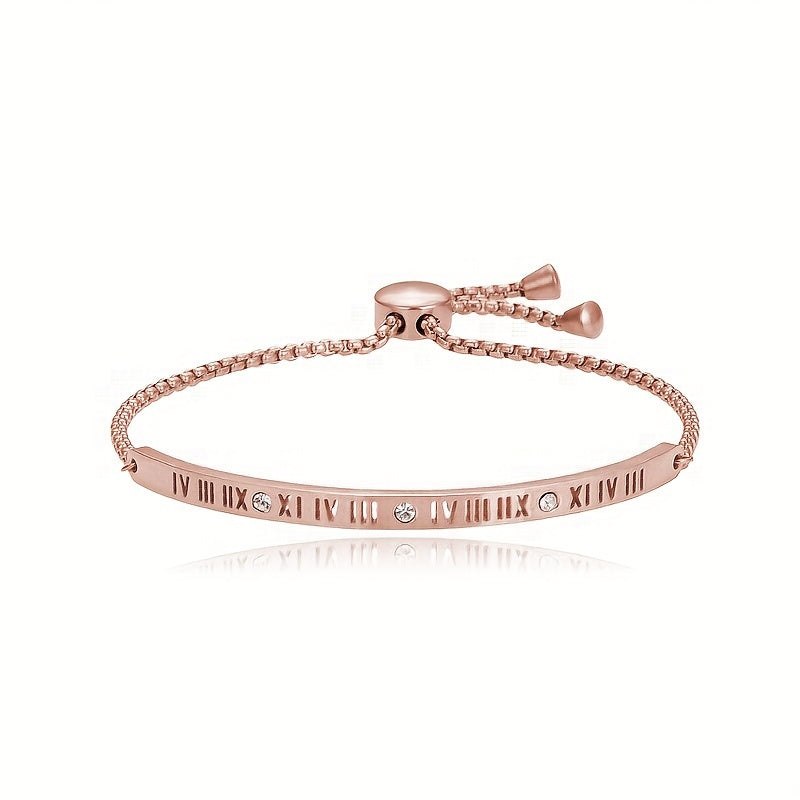 Adjustable Roman Numerals Bracelet for Women Girls