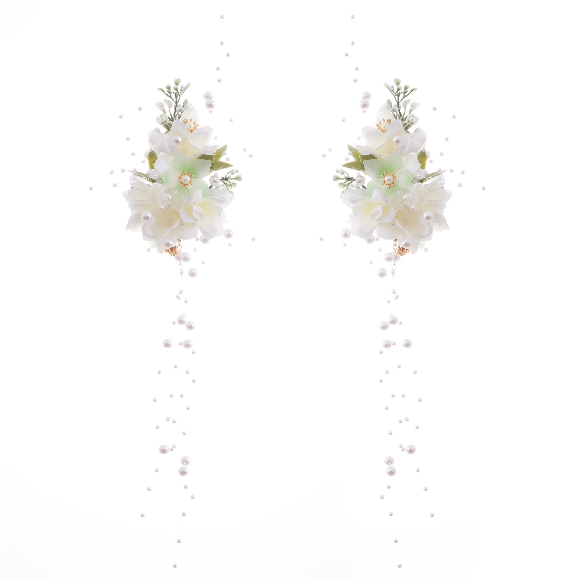 2pcs Flower & Tassel Hair Clip Faux Pearl Barrette Headwear