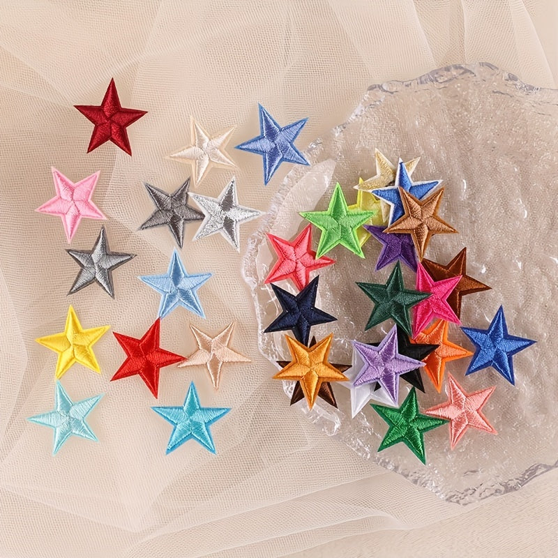 33pcs Pentagram Embroidered Badge Label for Girls Kids Clothing Accessories