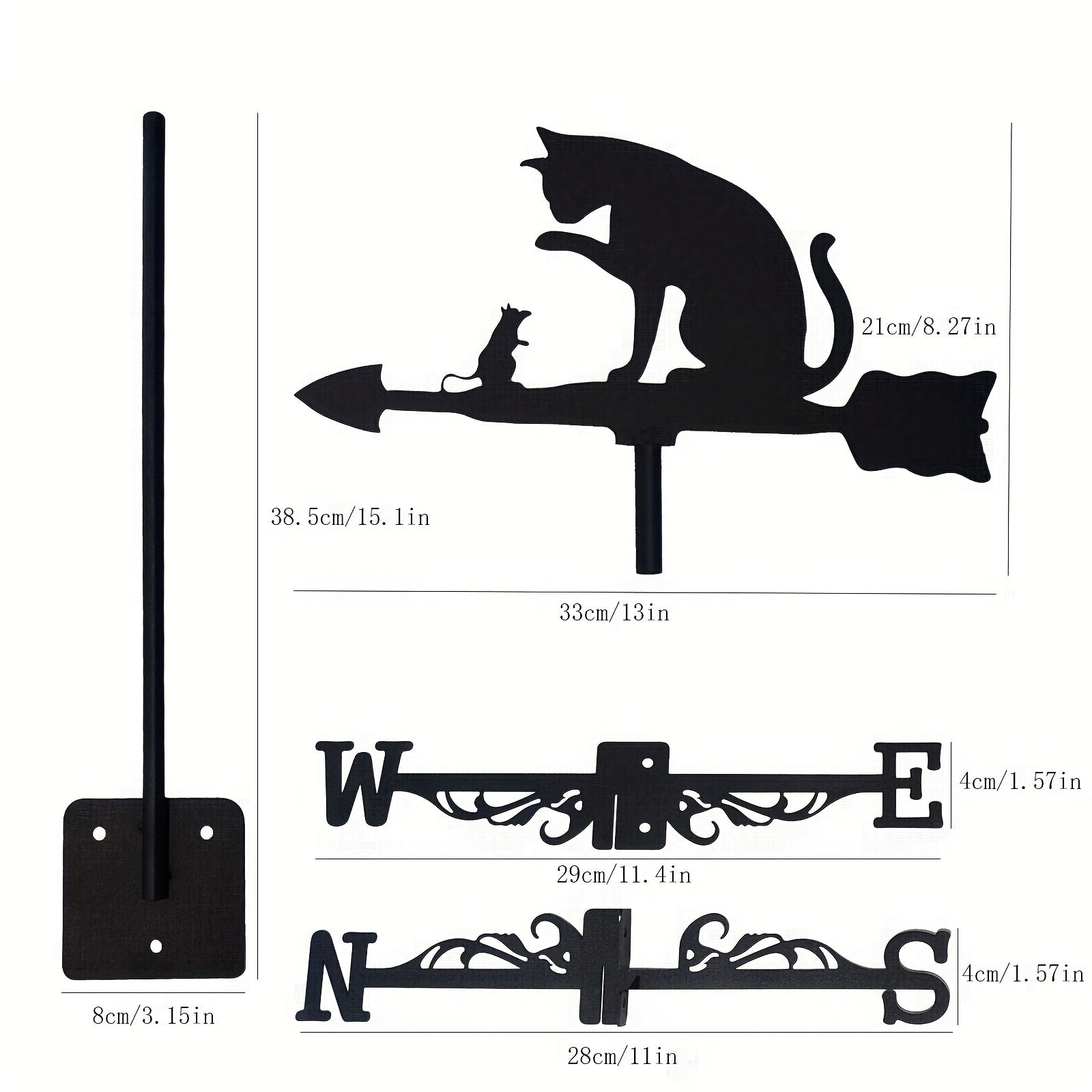 Stylish Cat & Mouse Weather Vane for Garden Decor