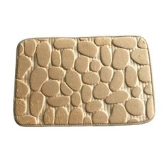 Memory Foam Bath Rug Cobblestone Embossed Bathroom Mat