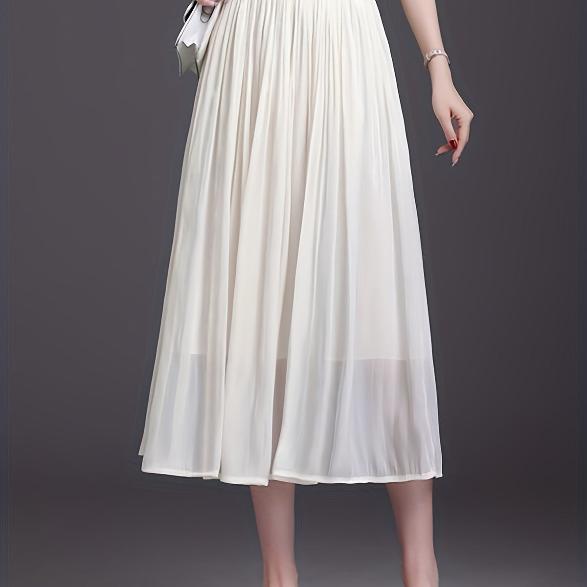Pleated Elastic Waist Skirt for Women Spring & Summer