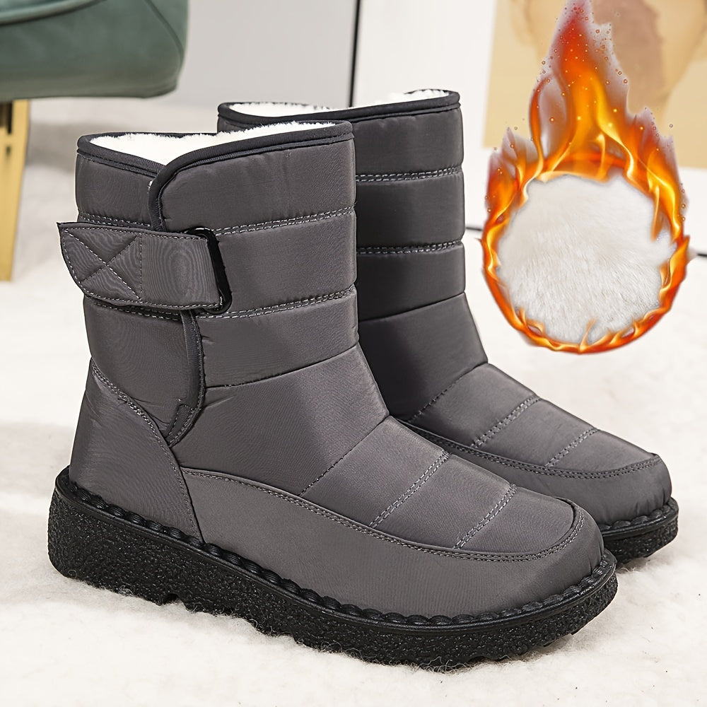 Women's Snow Boots Waterproof Faux Fur Liner Non-Slip Mid Tube Boots