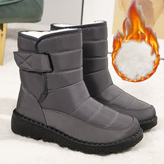 Women's Snow Boots Waterproof Faux Fur Liner Non-Slip Mid Tube Boots
