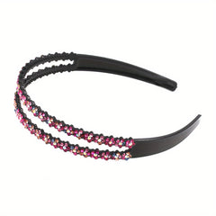 Wave Rhinestone Headband with Crystal Pearl Decoration