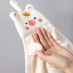 Cartoon Piggy Hand Towel Absorbent Quick Dry Bathroom Bedroom