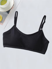 3pcs Girls Adjustable Strap Bras Soft Bralette Underwear