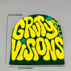 Y2K Street Acrylic Knit Cap Multicolor Letter Jacquard Hat