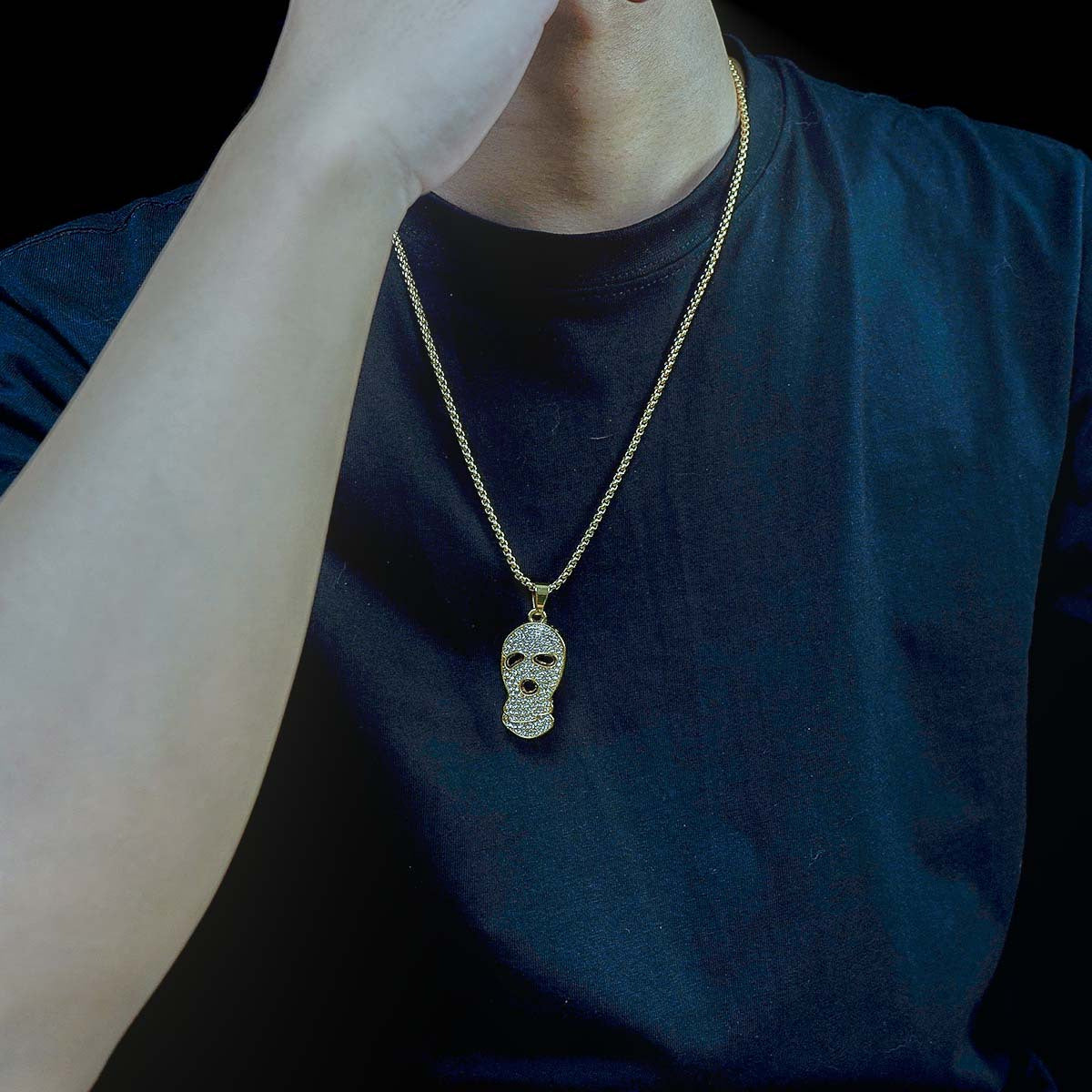 Golden Men's Alloy Hip Hop Cuban Chain
