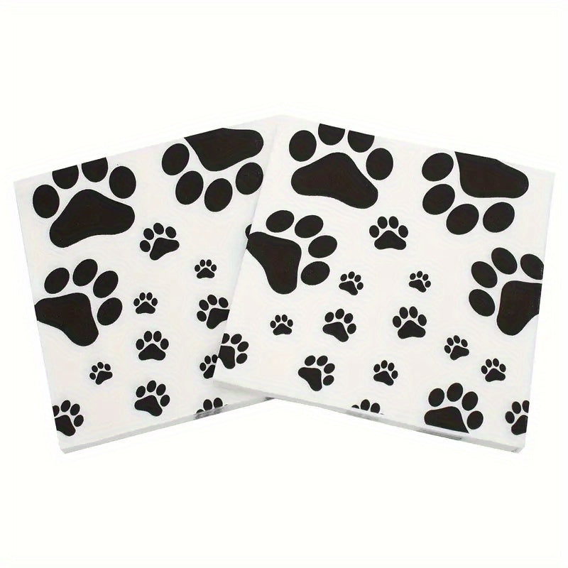 20pcs Dog Paw Prints Birthday Party Supplies Animal Theme Decorations