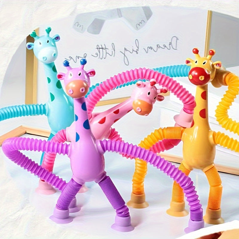 Telescopic Giraffe Suction Cup Doll Toy
