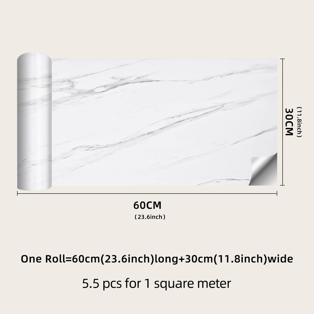 Waterproof Frosted Marble Sticker, Moisture-proof, 1pc