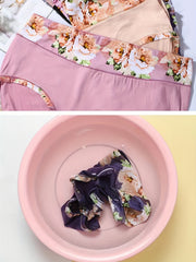 3 Pack Plus Size Floral Print High Waisted Briefs Set