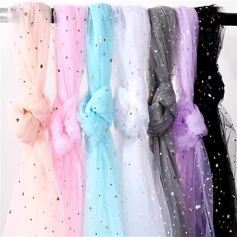 Glitter Star Mesh Fabric, Festive Gift Doll Skirt, 1/3/5 Yards Wide Sheer Fabric